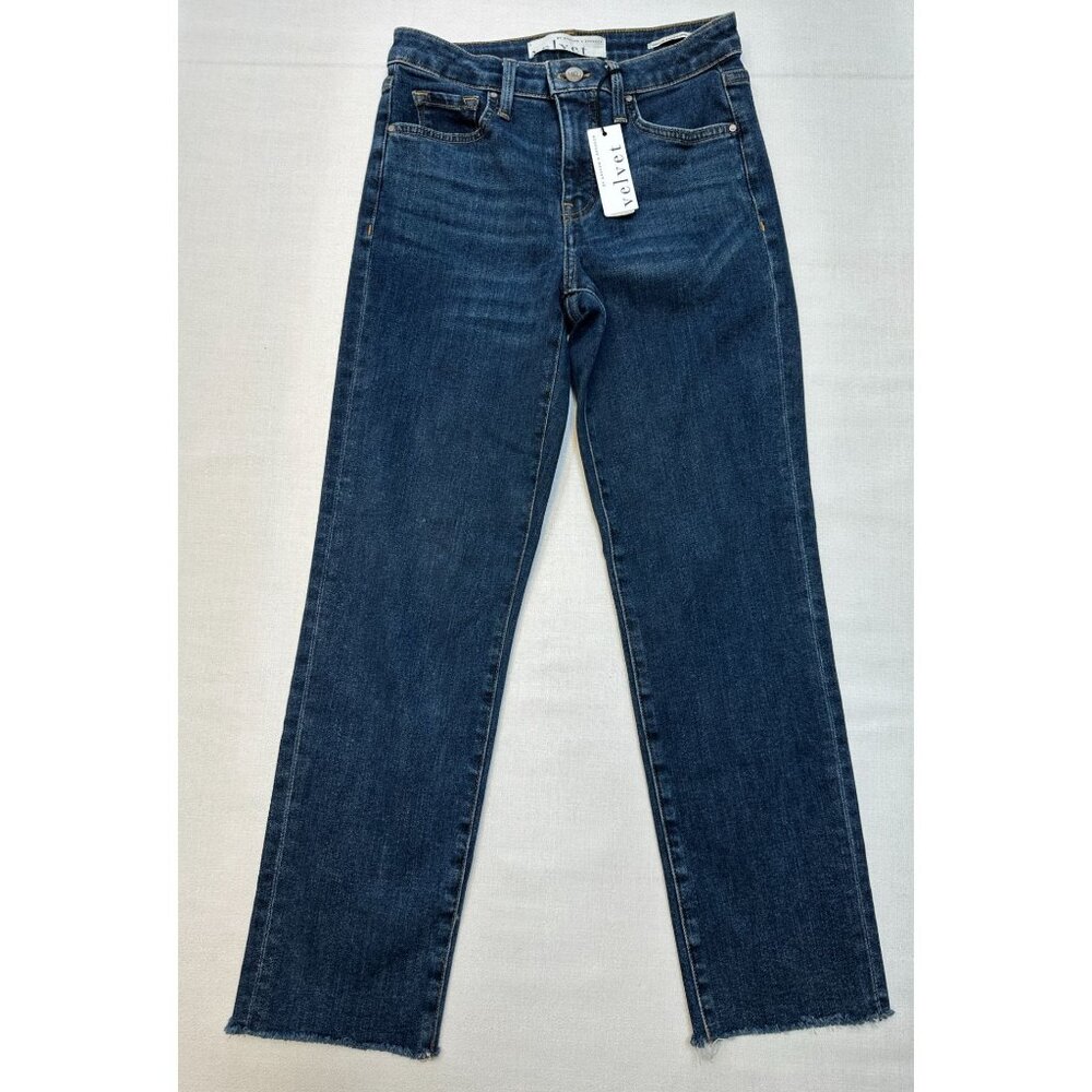 Velvet By Graham & Spencer Women's High-Rise Straight-Leg Jeans Size 24